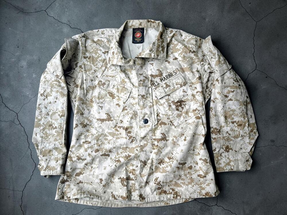 USMC Desert MARPAT Combat Utility Shirt Medium Short EGA Marine Corps 2000s
